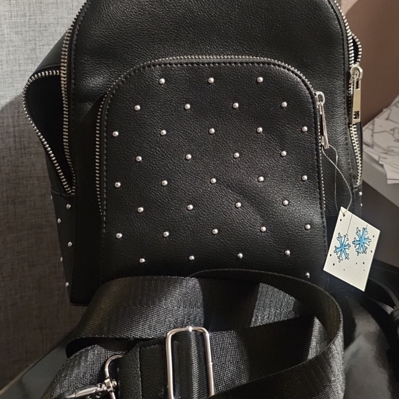 Cynthia Rowley Black Studded Backpack - Picture 2 of 3